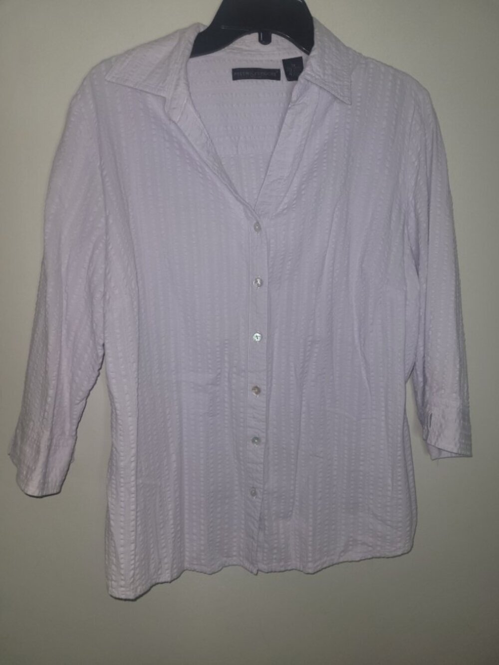 Preswick & Moore Light Lavender Button-Front Textured Shirt
